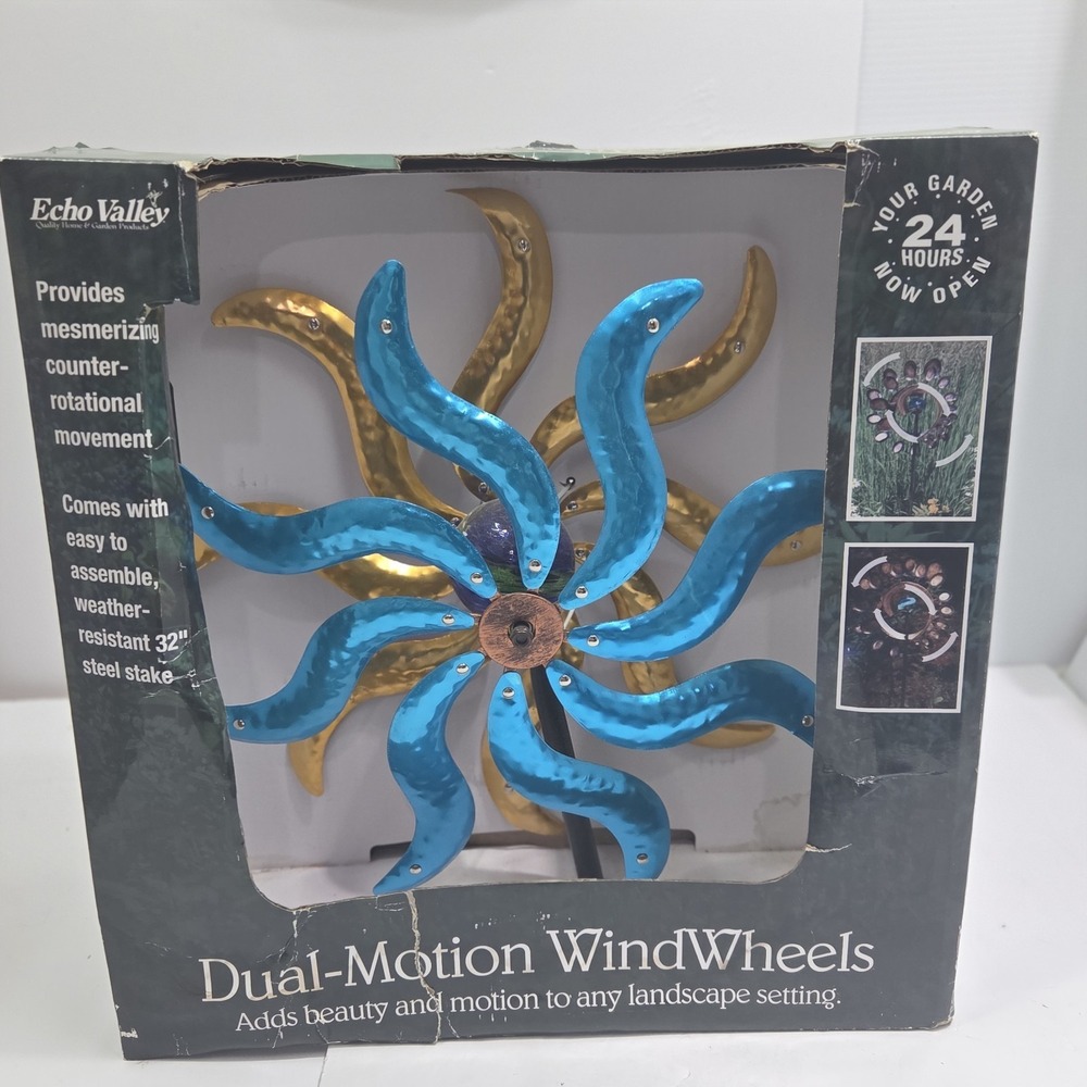 Echo Valley‎ Starfish Dual Motion WindWheels Garden Spinner Stake 4361GT NIB